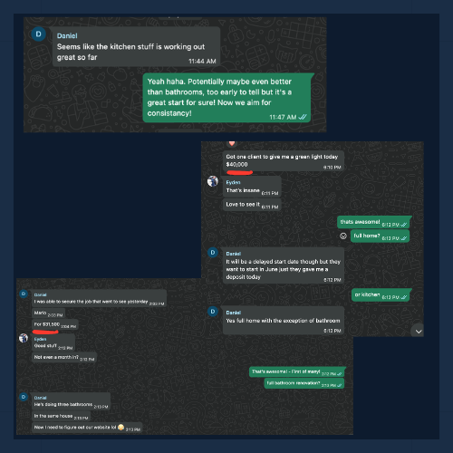 Client message testimonial